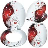 WOLTU Toilettendeckel Toilettensitz mit Absenkautomatik MDF Klodeckel Klobrille