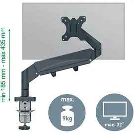 Leitz Ergo Platzsparender Single Monitorarm Schwenkarm Grau
