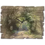 ARTland Holzuhr Sonniger Wald 40,0 cm U1TD grün