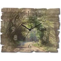 ARTland Holzuhr Sonniger Wald 40,0 cm U1TD grün