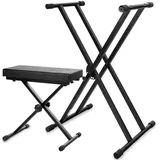 Classic Cantabile Keyboardständer Deluxe Set 5-fach höhenverstellbar Schwarz