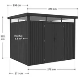 Juskys Gerätehaus Luzern Pro 6,8 m2 - Metall Geräteschuppen - wetterfest & abschließbar - Anthrazit