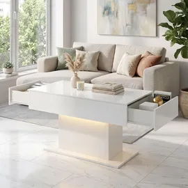 Homcom Couchtisch Weiß MDF 108 x 48 x 55 cm