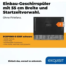 Exquisit EGSP1060-E-030F Einbau-Geschirrspüler (vollintegrierbar, 550 mm breit)
