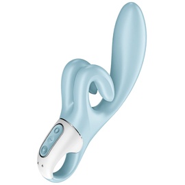 Satisfyer 'Touch Me', 22 cm, 3 Motoren, flexibel, ergonomischer Klitorisreizer, Farbe:hellblau
