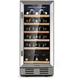 Klarstein Vinovilla 29 Built-In Weinkühlschrank 81 l / 29 Fl. Glastür, Edelstahl Edelstahl