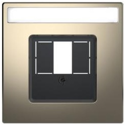 Merten  Zentralplatte m. rechteckigem Ausschnitt u. Schriftfeld  System Design, Nickelmetallic