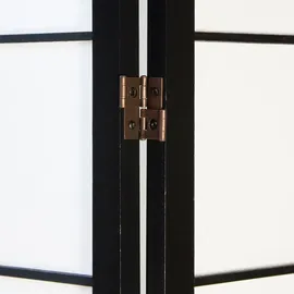 Homestyle4u Paravent Shoji in Schwarz 220x175 cm 283