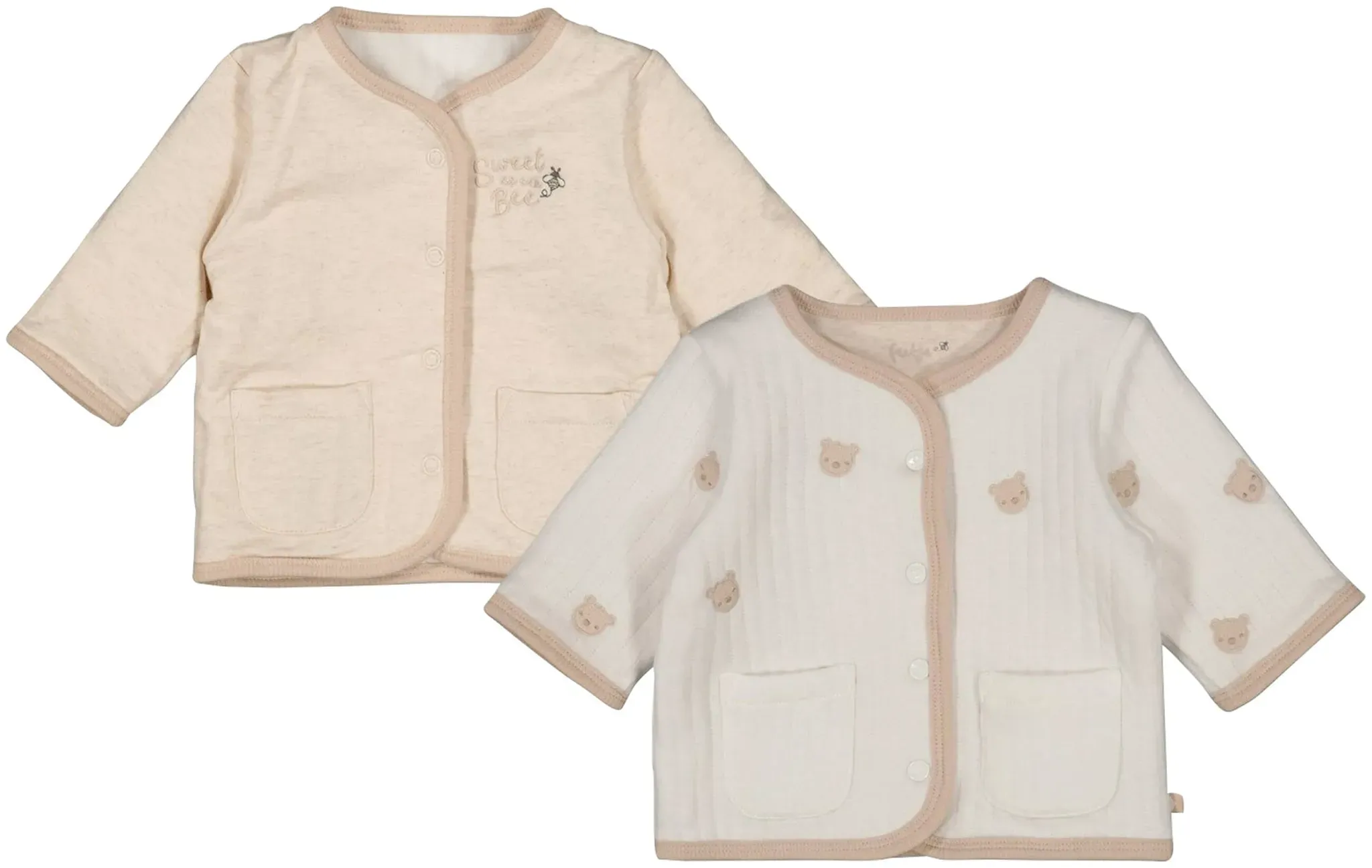 Feetje Wendejacke Bären-Stickerei Rippqualität, natur | beige, 56
