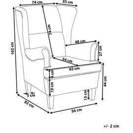 Beliani Ohrensessel Grau