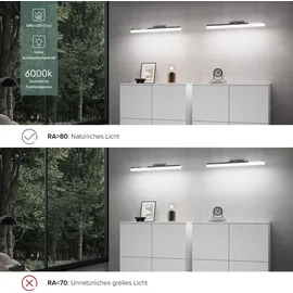doporro LED Badlampe Spiegellampe 6000K Badezimmer Lampe 180° Drehbar Chrom 9W Luxaris
