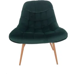 Sessel XXL Samt grün Holzoptik Relaxsessel Polstersessel Loungesessel
