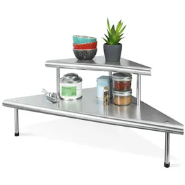 Wenko Küchen-Eckregal Massivo Duo mit 2 Ablagen Edelstahl,