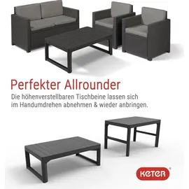 ALLIBERT Victoria - Monaco Loungeset 4-teilig mit 2-sitzer, Sessel und Tisch