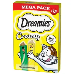 DREAMIES Creamy MEGA PACK: Zusatzfutter mit Käse und Katzenminze 12x10 g