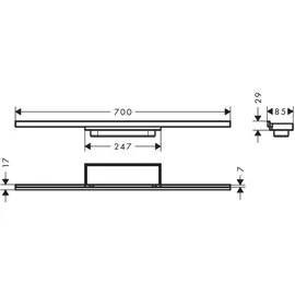 Hansgrohe RainDrain Minimalistic Duschrinne 700 mm