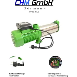chm Kreiselpumpe 1,5 KW 8400 L/h 8,5 Bar Gartenpumpe Edelstahl Wasserpumpe Pumpe für Hauswasserwerk...