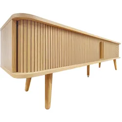 TV-Board WOODMAN "Rove", beige (natur), B:178cm H:50cm T:40cm, FSC-zertifizierter Holzwerkstoff, Sideboards, besonderes Design, in zwei Breiten, mit Eichenholzfurnier