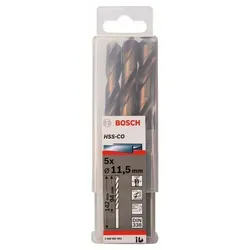 Metallbohrer HSS-Co, DIN 338, 11,5 x 94 x 142 mm, 5er-Pack