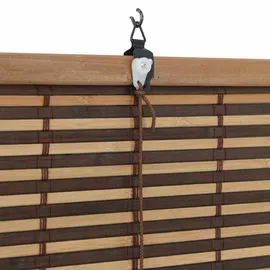 vidaXL Fensterjalousie mit Vorhängen Braun 90 x 160 cm Bambus