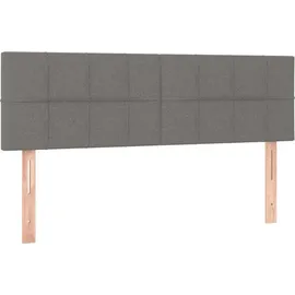 vidaXL Boxspringbett mit Matratze Dunkelgrau 140x200 cm Stoff