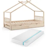 VitaliSpa Hausbett Design 90 x 200 cm Kiefer natur beige