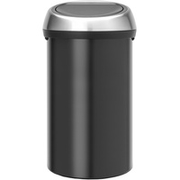 BRABANTIA Touch bin 60 l matt black mit silberem Deckel