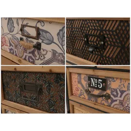 Mendler Apothekerkommode 136 x 73 x 35 cm natur/bunt Metalloptik