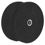 HQ Germany® Training Bumper Plates 50mm | Paar/Set | 5-25kg | Studio Qualität | Hoher Härtegrad | Hantelscheiben nach IWF Standard, Gewicht:2x 10KG