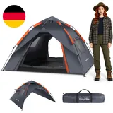 Camping Zelt 2 Personen Wurfzelt – Automatik Pop up Zelt Wasserdicht 3000Mm Mit