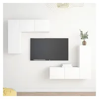 VidaXL 4-tlg. TV-Schrank-Set Weiß Holzwerkstoff