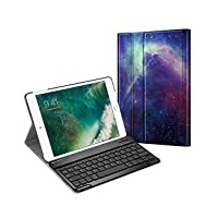 Fintie Tastatur Hülle für iPad 9.7 Zoll 2018 2017 / iPad Air 2 / iPad Air - Ultradünn leicht Schutzhülle Keyboard Case mit magnetisch Abnehmbarer drahtloser Deutscher Bluetooth Tastatur, Die Galaxie