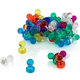POPPSTAR 50 Bunte Kegelmagnete für Whiteboard (11 x 17mm) Starke Pinnwand-Magneten für Kühlschrank und Magnettafel, inkl. Aufbewahrungs-Box