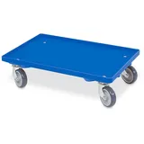 BRB-Lagertechnik Transportroller für Eurobehälter 600 x 400 mm, geschlossenes Deck, TK 250 kg, blau