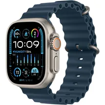 Apple Watch Ultra 2 GPS + Cellular 49 mm Titangehäuse natur, Ocean Armband blau