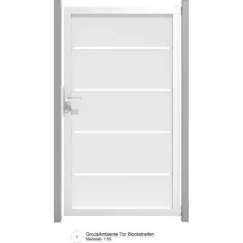 GROJA Ambiente Tor DIN links mit Alu-Rahmen 100 x 180 x 0,8 cm Blockstreifen