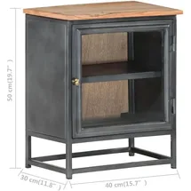 vidaXL Nachtschrank Grau 40 x 30 x 50 cm Massivholz Akazie