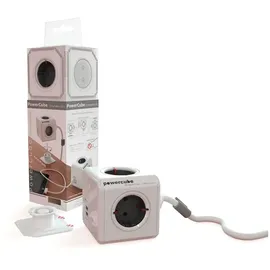 Allocacoc PowerCube 4-fach 3 m Weiß/Grau
