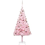 vidaXL Künstlicher Weihnachtsbaum mit Beleuchtung & Kugeln Rosa 210cm