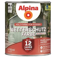 Alpina Holz-Wetterschutz-Farben – Steingartenblau, halbdeckend – bis zu 12 Jahre Schutz vor Witterung und Nässe – schmutzabweisend, deckend & ergiebig – 750 ml