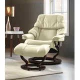 Stressless Stressless® »Reno«, (Set, Relaxsessel mit Hocker), mit Hocker, mit Classic Base, Größe S, M & L, Gestell Braun beige