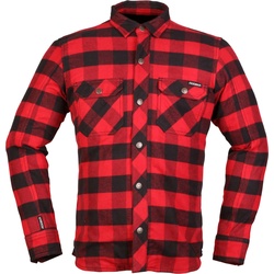 Modeka Nooner, Jacke/Hemd - Rot/Schwarz - XXL