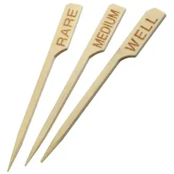 NATURESTAR Steakmarker, 9 cm, Markierspieße zur Kennzeichnung der unterschiedlichen Garstufen, 1 Packung = 250 Stück, Medium, natur