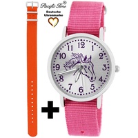 Pacific Time Quarzuhr Set Kinder Armbanduhr Pferd violett Wechselarmband, Mix und Match Design - Gratis Versand