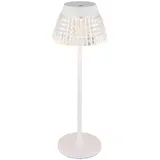 GLOBO Lighting - Tischlampe Tischleuchte Wohnzimmerleuchte Kristalle LED Touchdimmer weiß h 38 cm