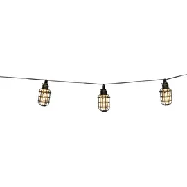 Grundig Lichterkette Kunststoff 10 LED-Laternen 12 Lumen inkl. Solarpanel schwarz