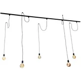 QAZQA Modernes 1-phasen-schienensystem mit 5 Hängelampen schwarz - Cavalux