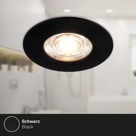 Briloner 3er Set LED Bad Einbaustrahler IP44 Warmweißes Licht Schwarz