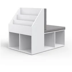 VICCO Kinderregal ONIX mit Sitzbank Kindersitzbank Spielzeug Kinderzimmerregal