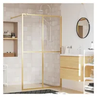 vidaXL Duschwand für Begehbare Dusche ESG Klarglas Golden 118x195cm